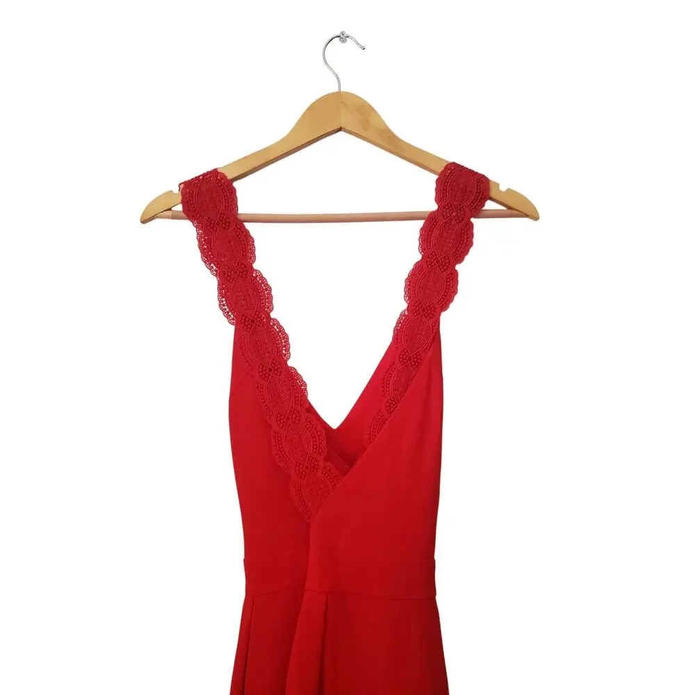 Sezane Ombeline Open Back Mini Dress Red Size 38 (US 6)